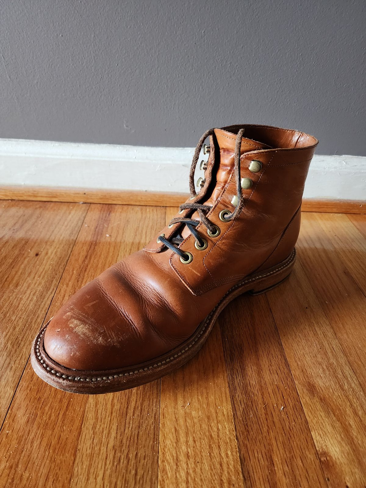 Photo by James3 on January 3, 2024 of the Grant Stone Diesel Boot in Badalassi Carlo Saddle Tan Minerva.