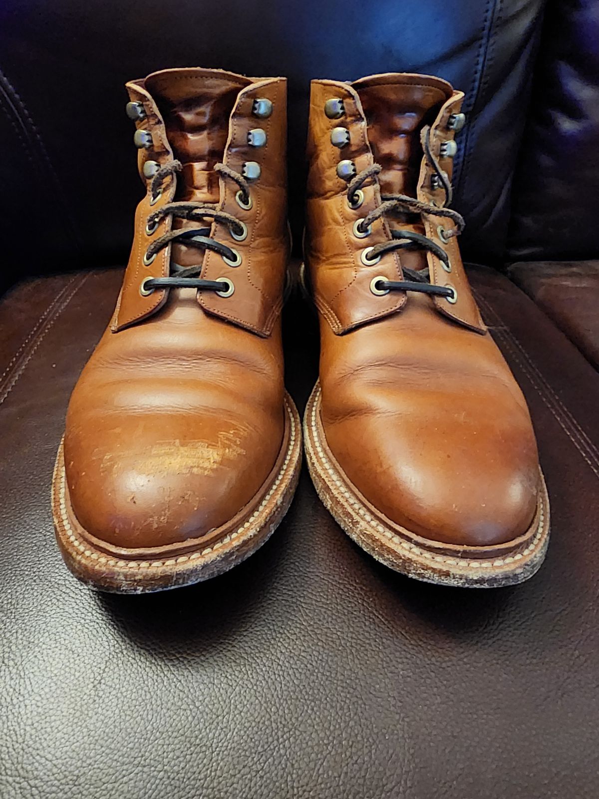 Photo by James3 on February 6, 2024 of the Grant Stone Diesel Boot in Badalassi Carlo Saddle Tan Minerva.