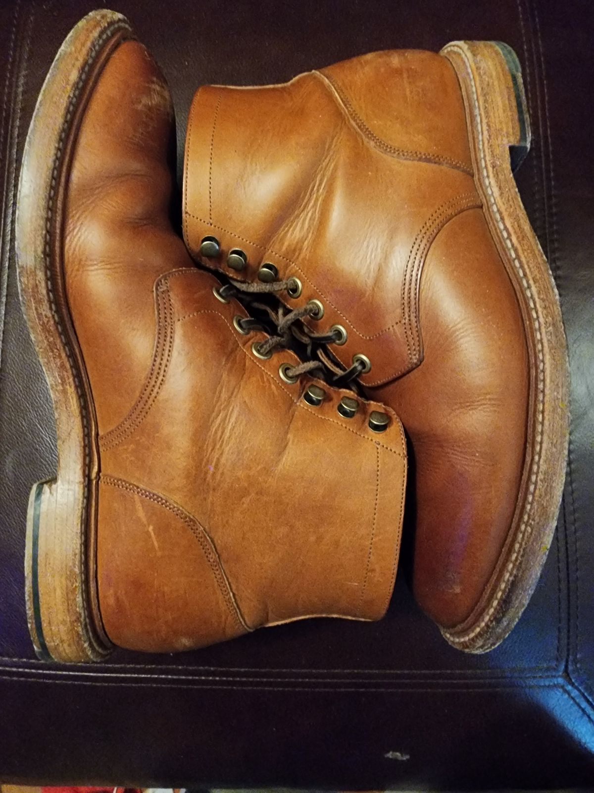 Photo by James3 on February 6, 2024 of the Grant Stone Diesel Boot in Badalassi Carlo Saddle Tan Minerva.