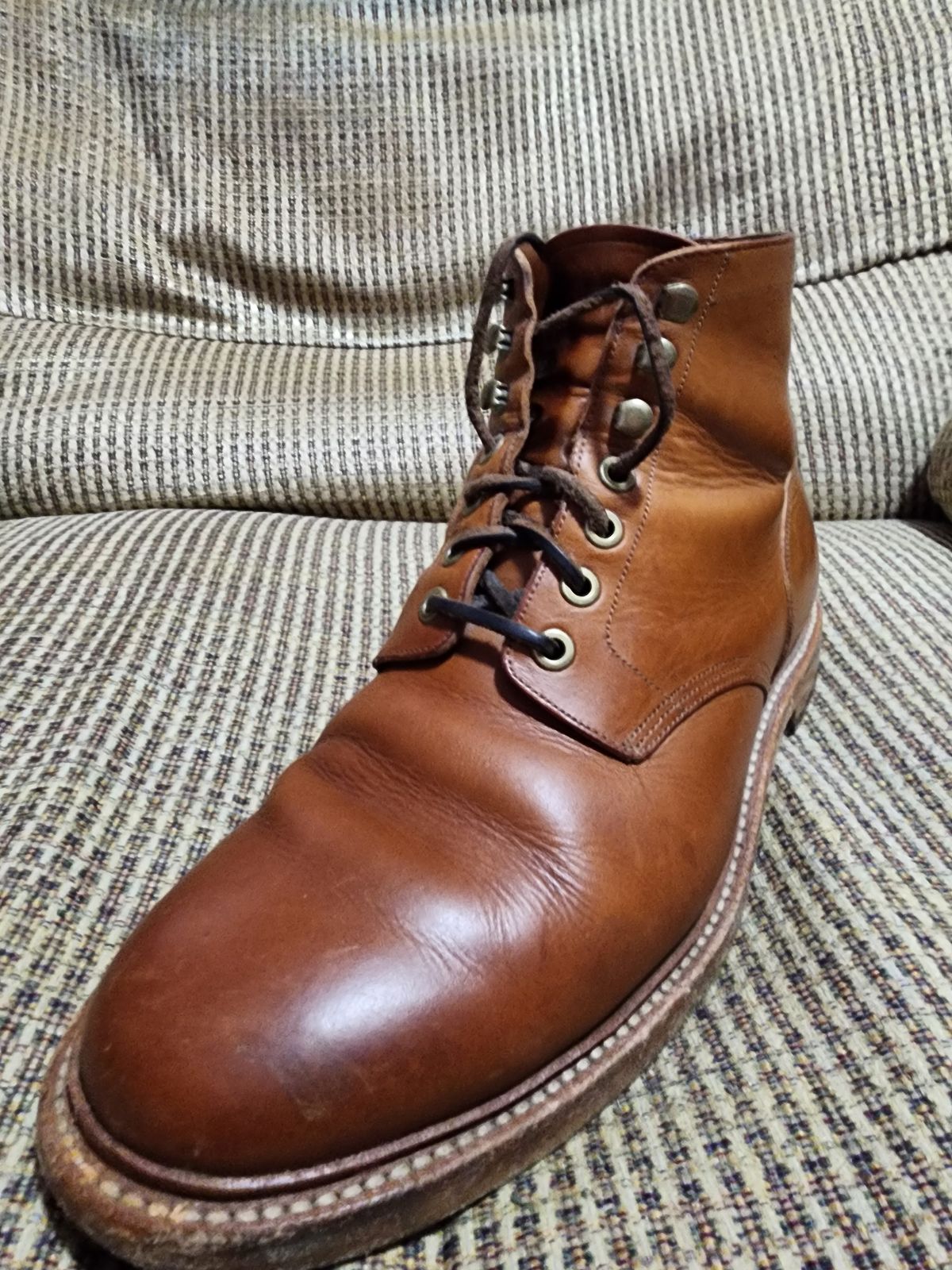 Photo by James3 on March 5, 2024 of the Grant Stone Diesel Boot in Badalassi Carlo Saddle Tan Minerva.
