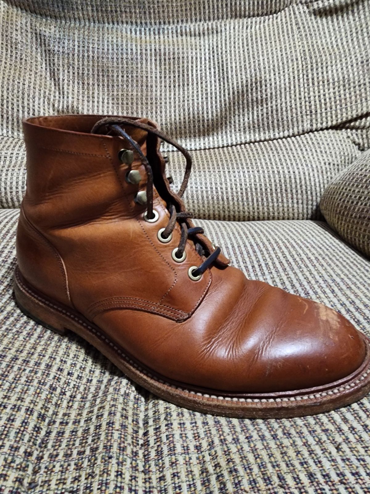 Photo by James3 on March 5, 2024 of the Grant Stone Diesel Boot in Badalassi Carlo Saddle Tan Minerva.