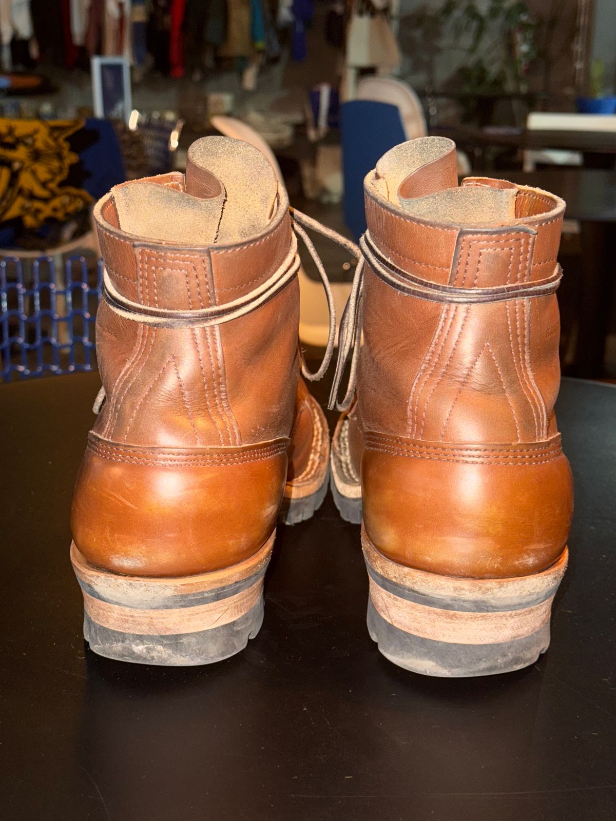 Photo by KentuckyDenimHead on February 6, 2025 of the White's Bounty Hunter in Horween British Tan Chromexcel.