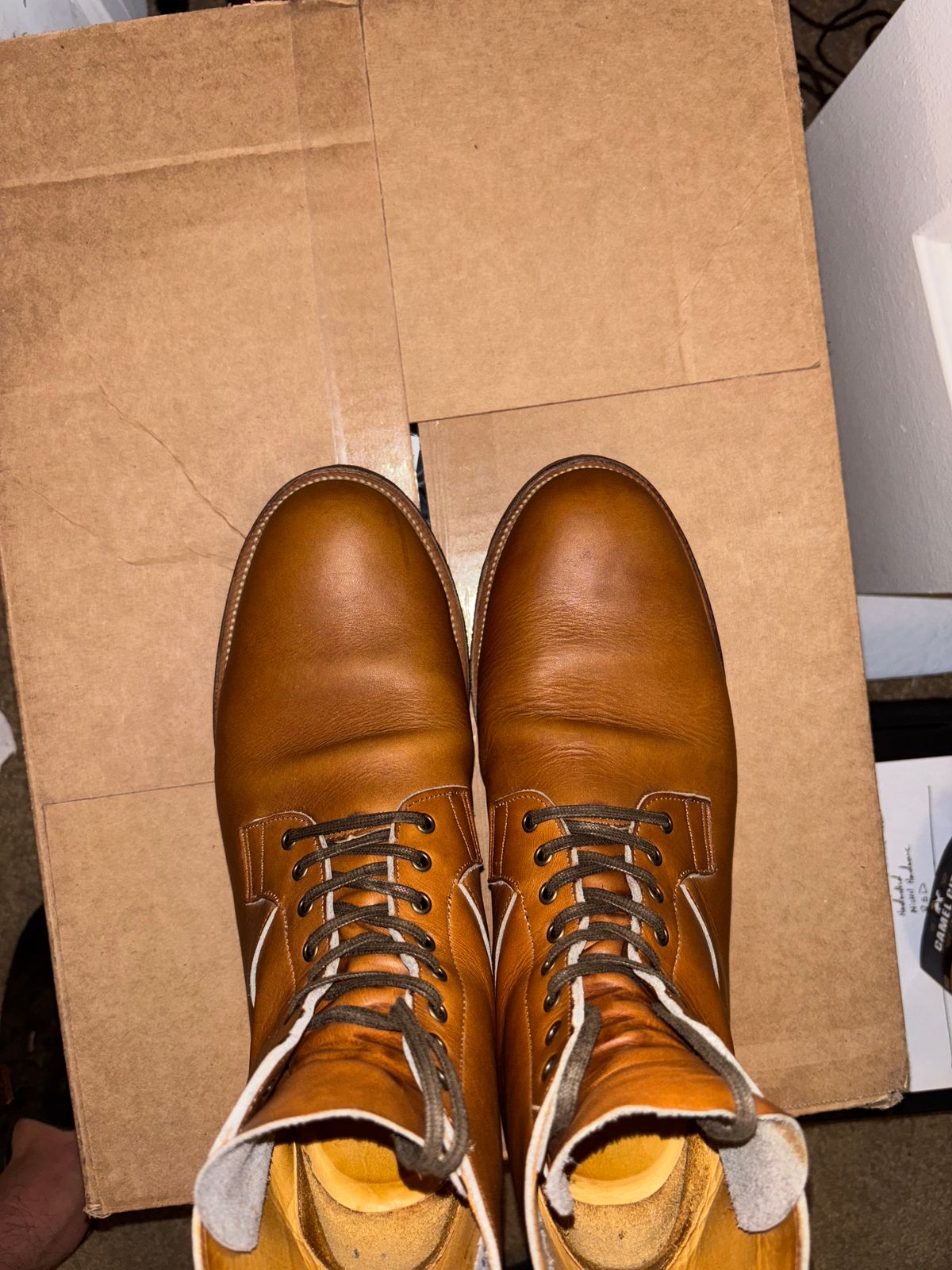 Photo by Asian on May 26, 2025 of the Viberg Country Boot in Horween Oak Chromepak.
