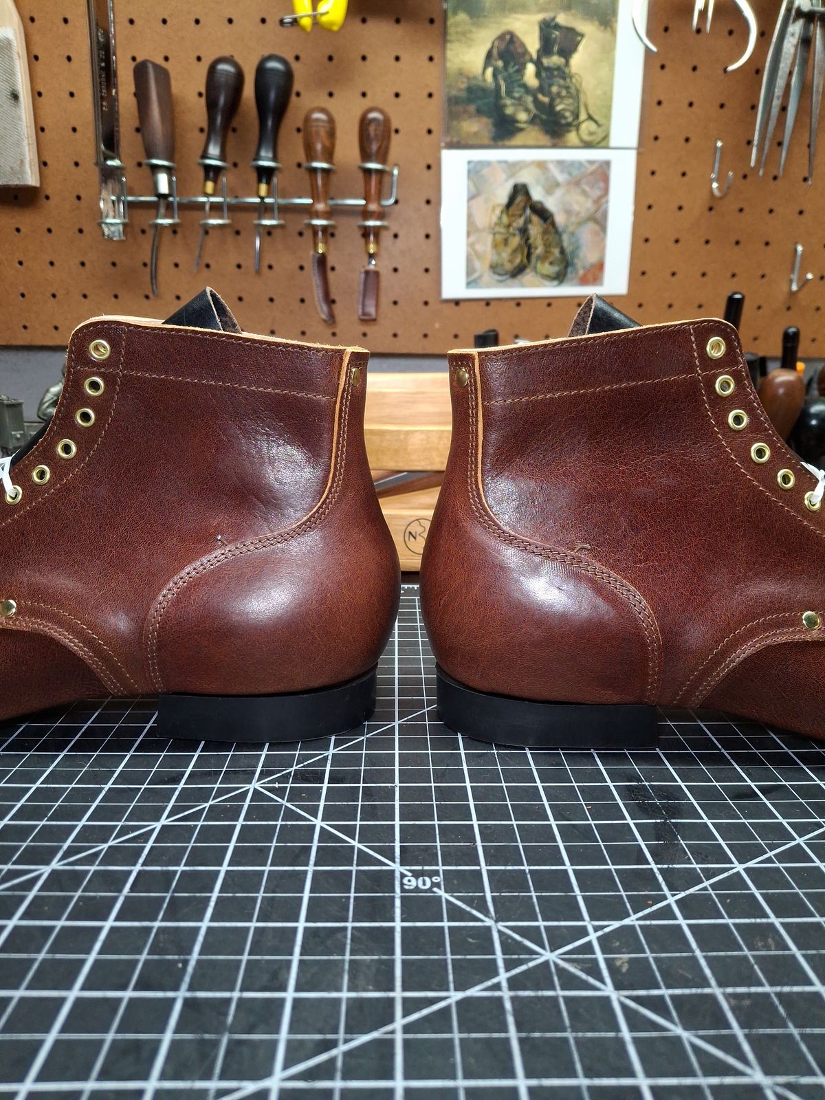 Photo by RawCordedSoul on March 30, 2025 of the New River Boot BARKSDALE in Horween Cognac Aspen Double Horsefront.