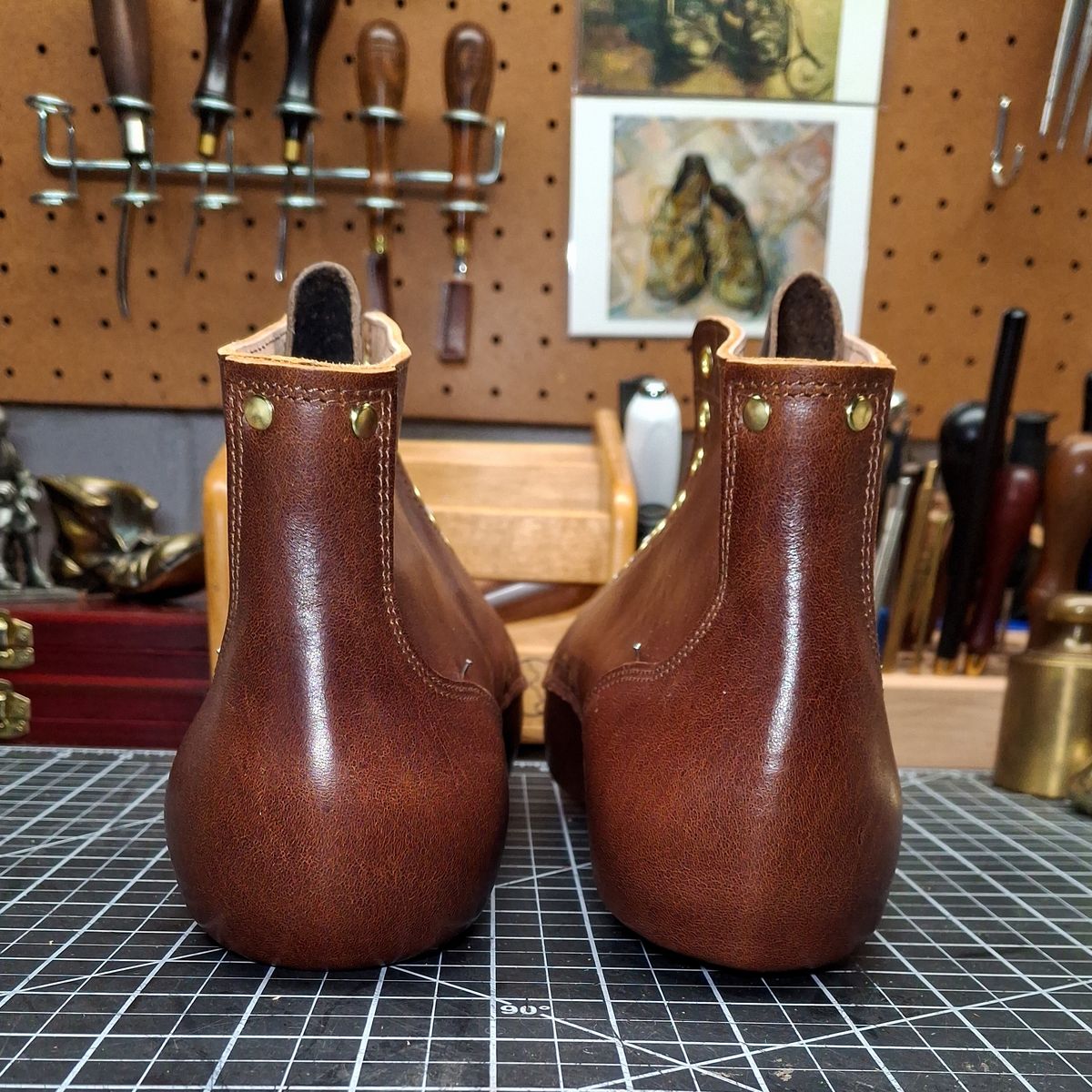 Photo by RawCordedSoul on March 30, 2025 of the New River Boot BARKSDALE in Horween Cognac Aspen Double Horsefront.