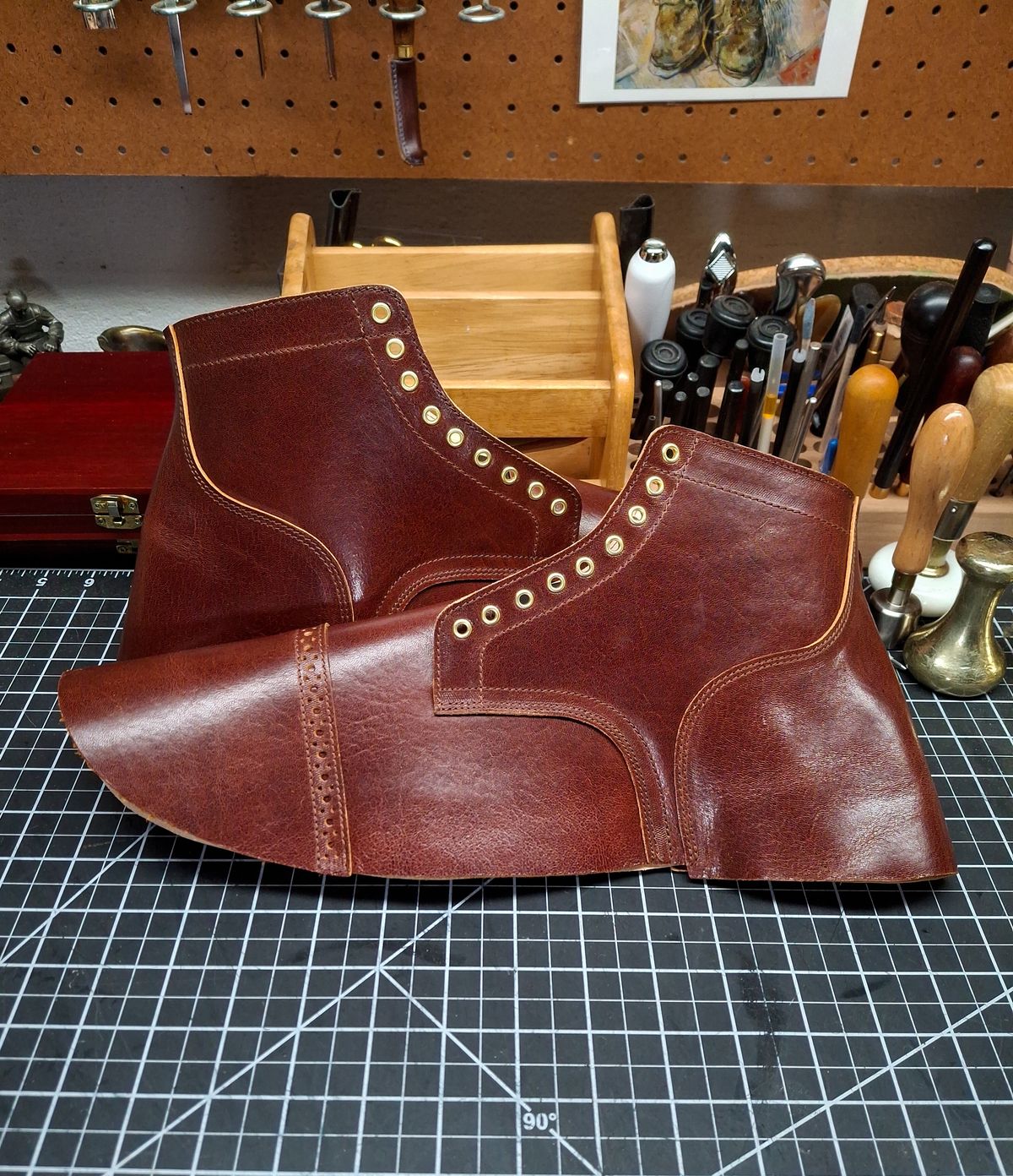 Photo by RawCordedSoul on March 26, 2025 of the New River Boot BARKSDALE in Horween Cognac Aspen Double Horsefront.