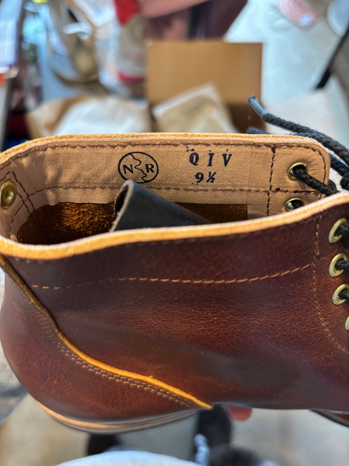 Photo by RawCordedSoul on April 12, 2025 of the New River Boot BARKSDALE in Horween Cognac Aspen Double Horsefront.