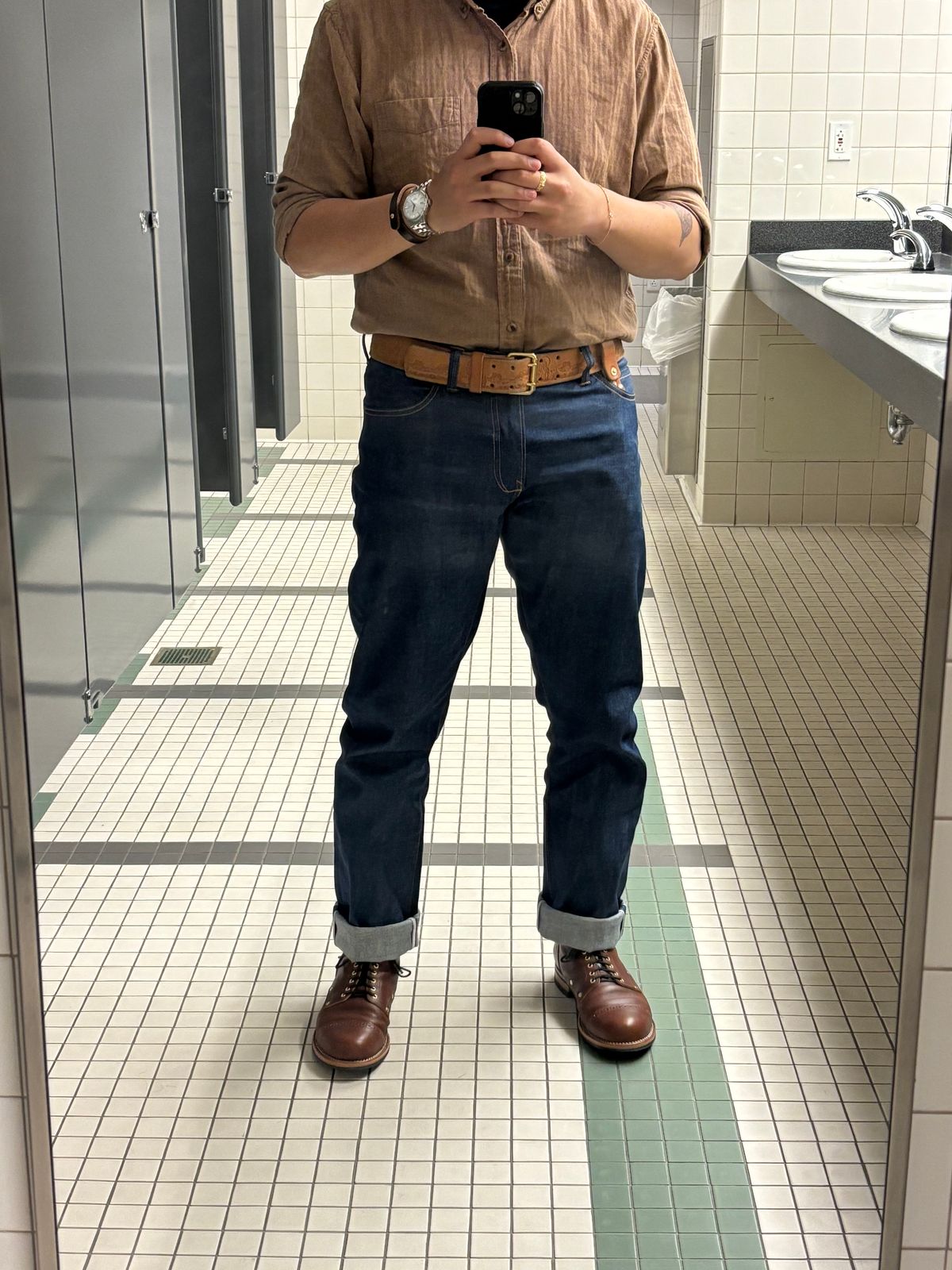 Photo by RawCordedSoul on June 4, 2025 of the New River Boot BARKSDALE in Horween Cognac Aspen Double Horsefront.