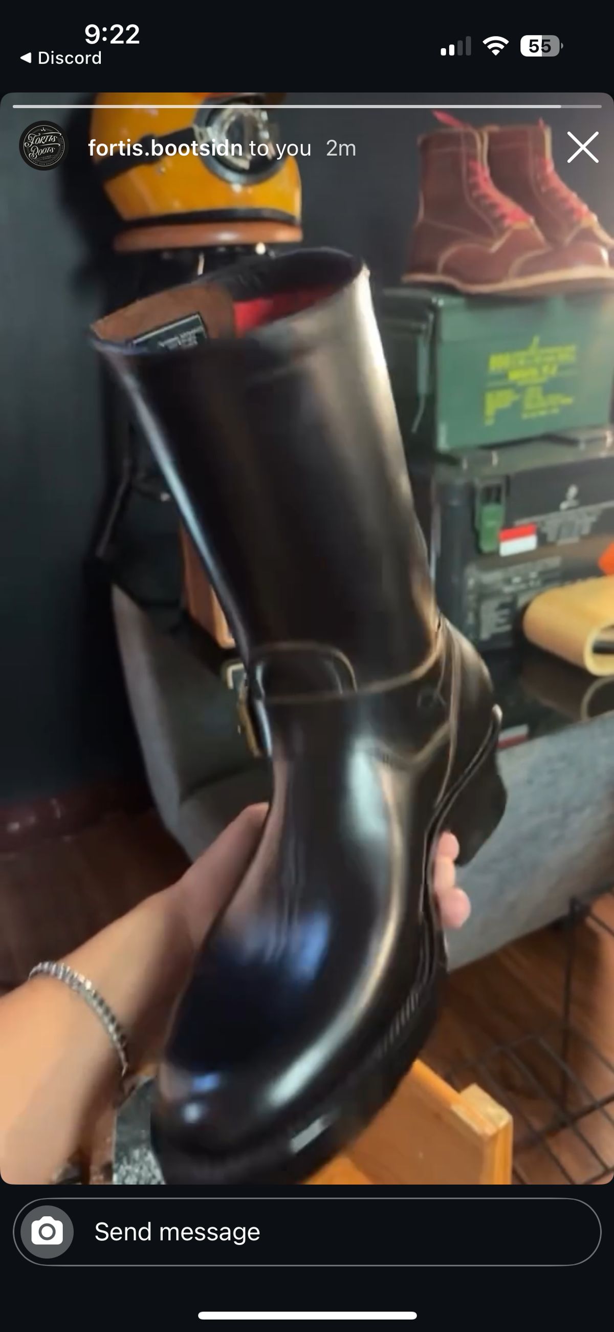Photo by RawCordedSoul on August 7, 2025 of the Fortis Boots Yudistira in Indonesian Black Teacore.