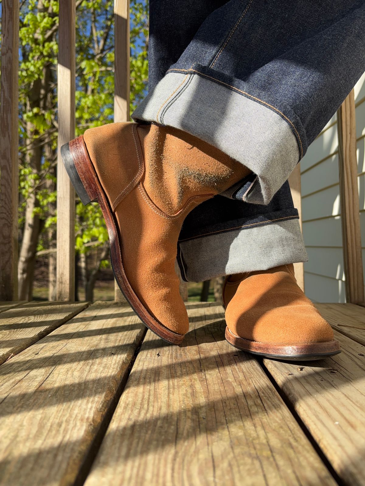 Photo by Asian on April 24, 2026 of the Unsung Jim Casy Roper in Wickett & Craig Natural Latigo Roughout.