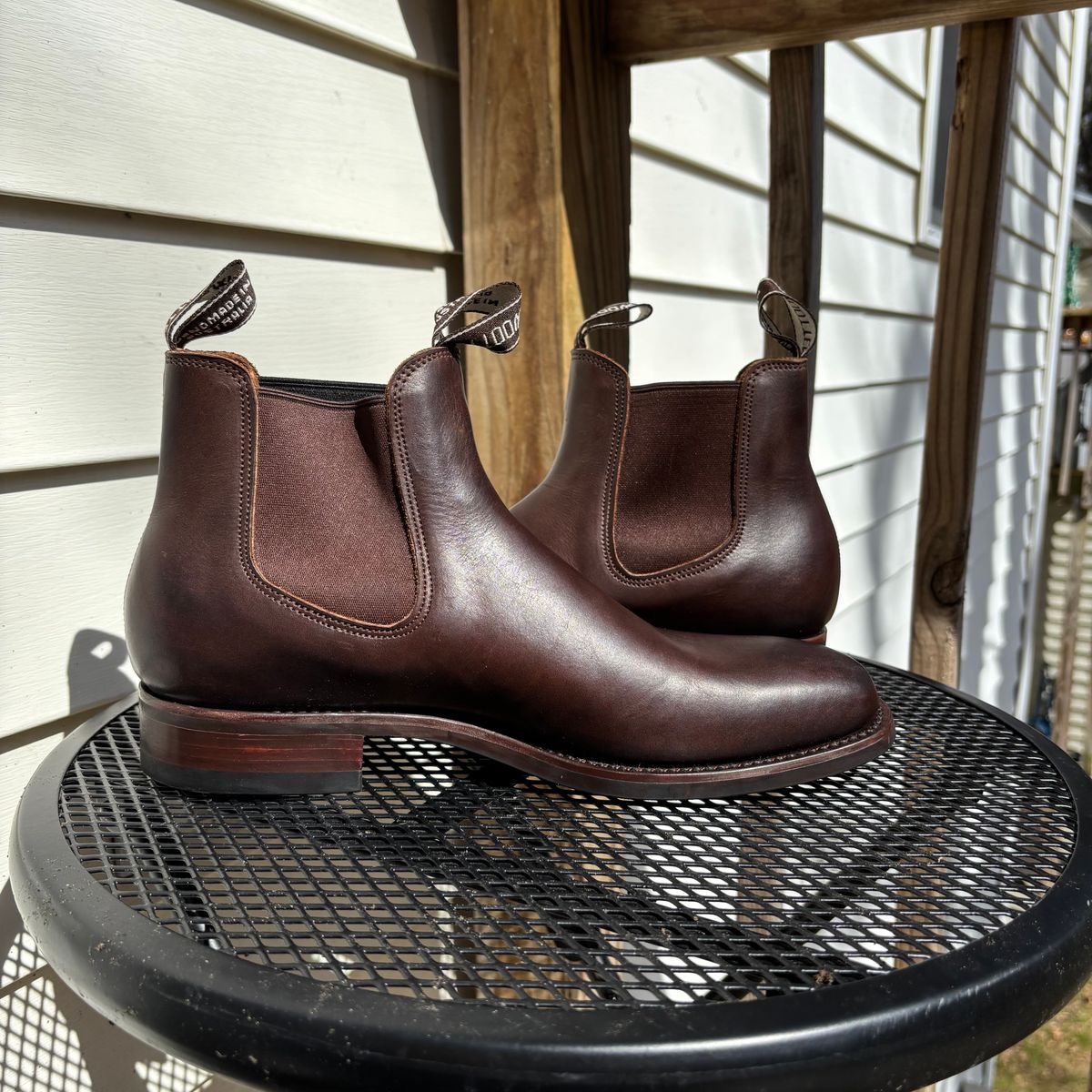 Photo by RawCordedSoul on March 28, 2025 of the Wootten Cordwainers Jack Gusset Originals in Geelong Teak Chrometan.