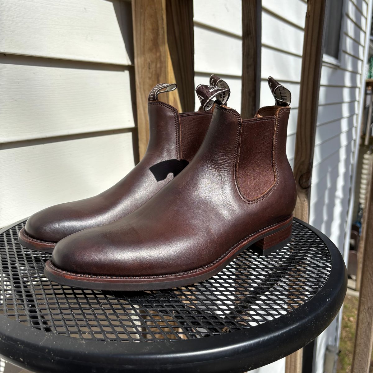 Photo by RawCordedSoul on March 28, 2025 of the Wootten Cordwainers Jack Gusset Originals in Geelong Teak Chrometan.