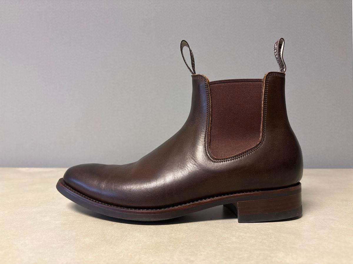 Photo by RawCordedSoul on June 2, 2025 of the Wootten Cordwainers Jack Gusset Originals in Geelong Teak Chrometan.