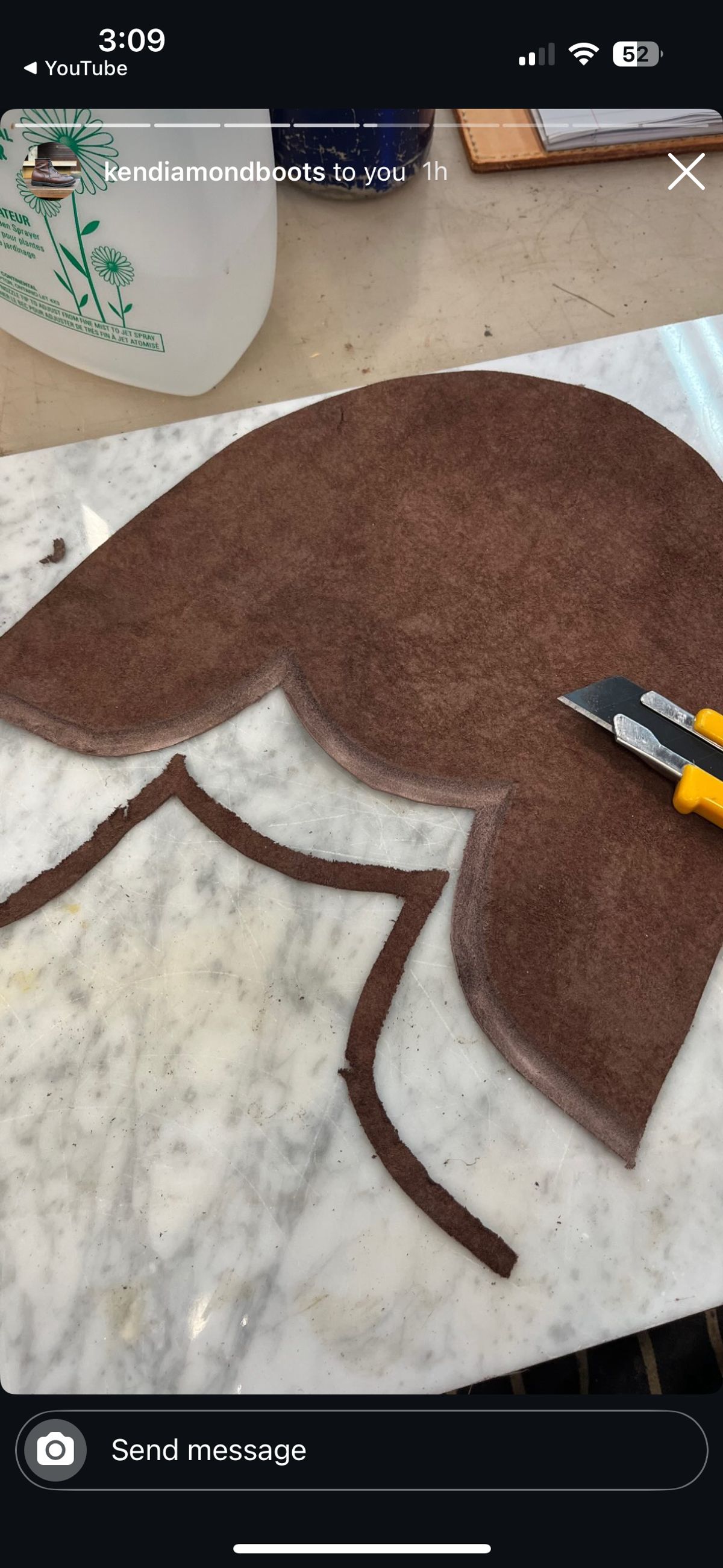 Photo by RawCordedSoul on January 29, 2025 of the Ken Diamond 1/2 Cut in Horween Dark Brown Aspen Double Horsefront.
