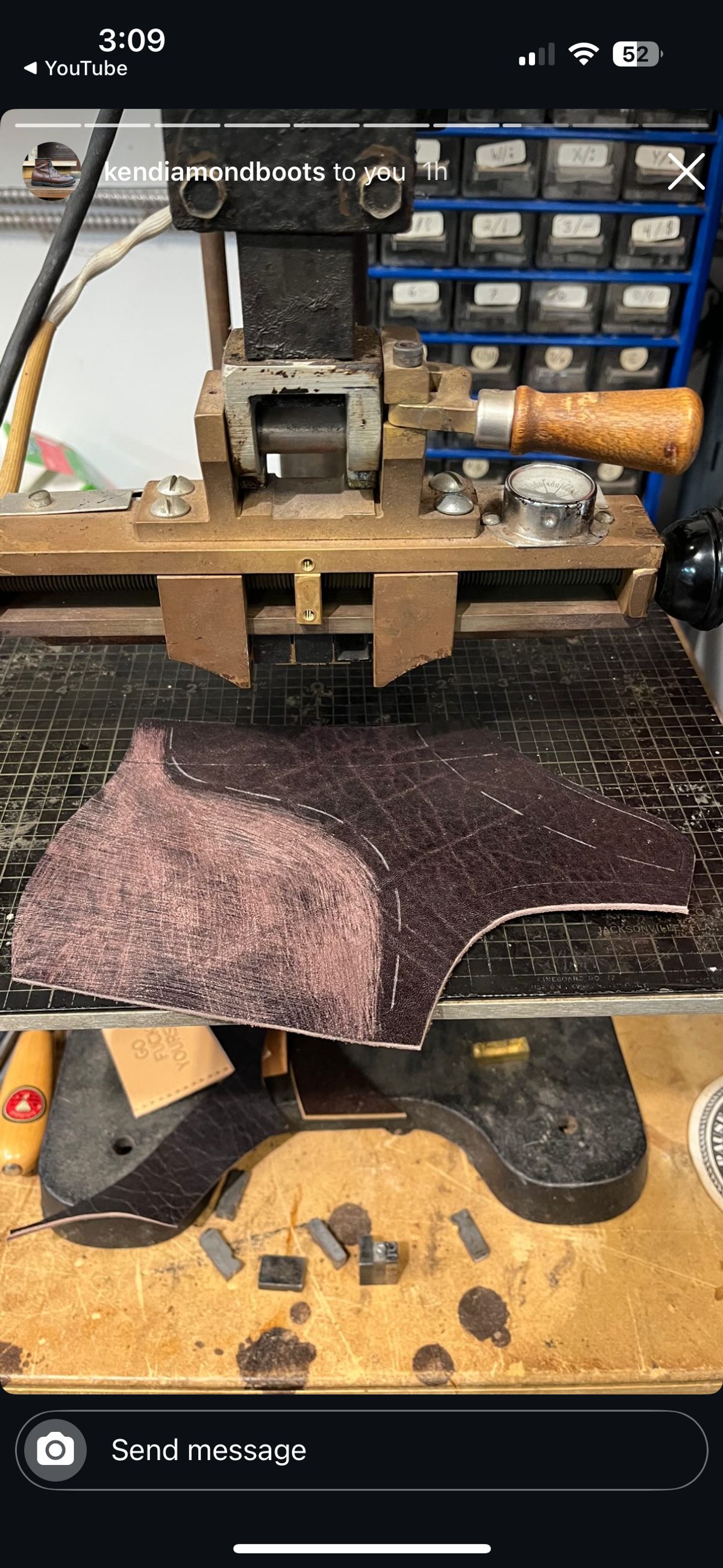 Photo by RawCordedSoul on January 29, 2025 of the Ken Diamond 1/2 Cut in Horween Dark Brown Aspen Double Horsefront.