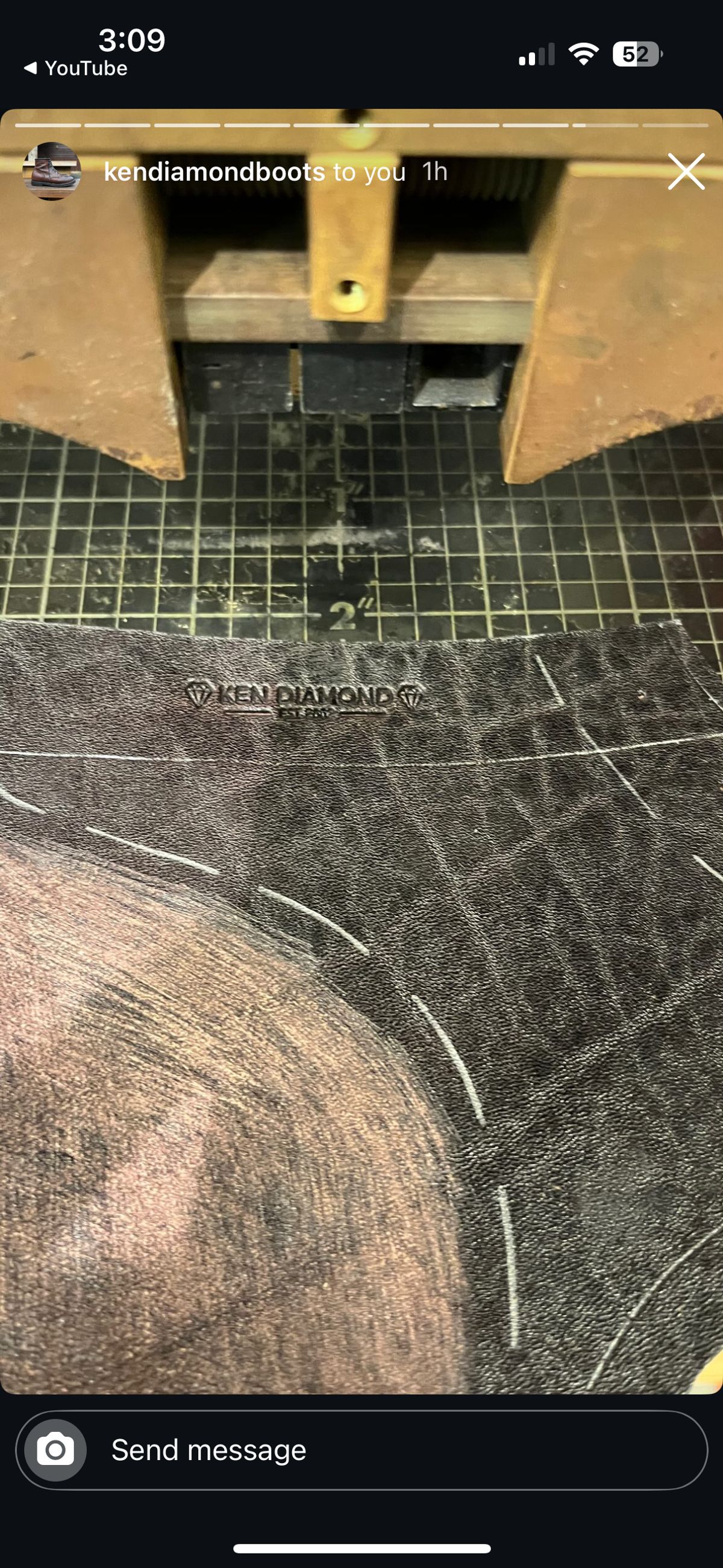Photo by RawCordedSoul on January 29, 2025 of the Ken Diamond 1/2 Cut in Horween Dark Brown Aspen Double Horsefront.