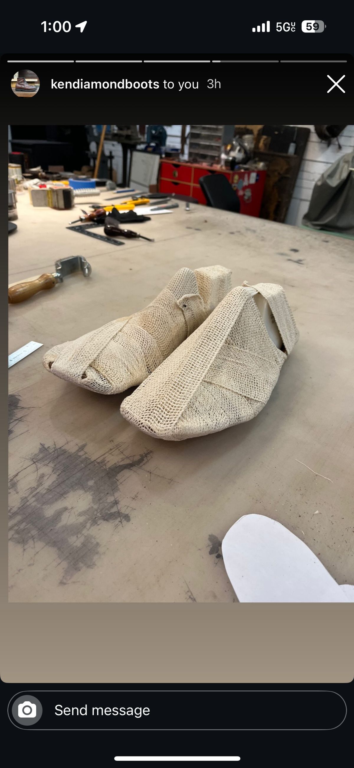 Photo by RawCordedSoul on January 7, 2025 of the Ken Diamond 1/2 Cut in Horween Dark Brown Aspen Double Horsefront.
