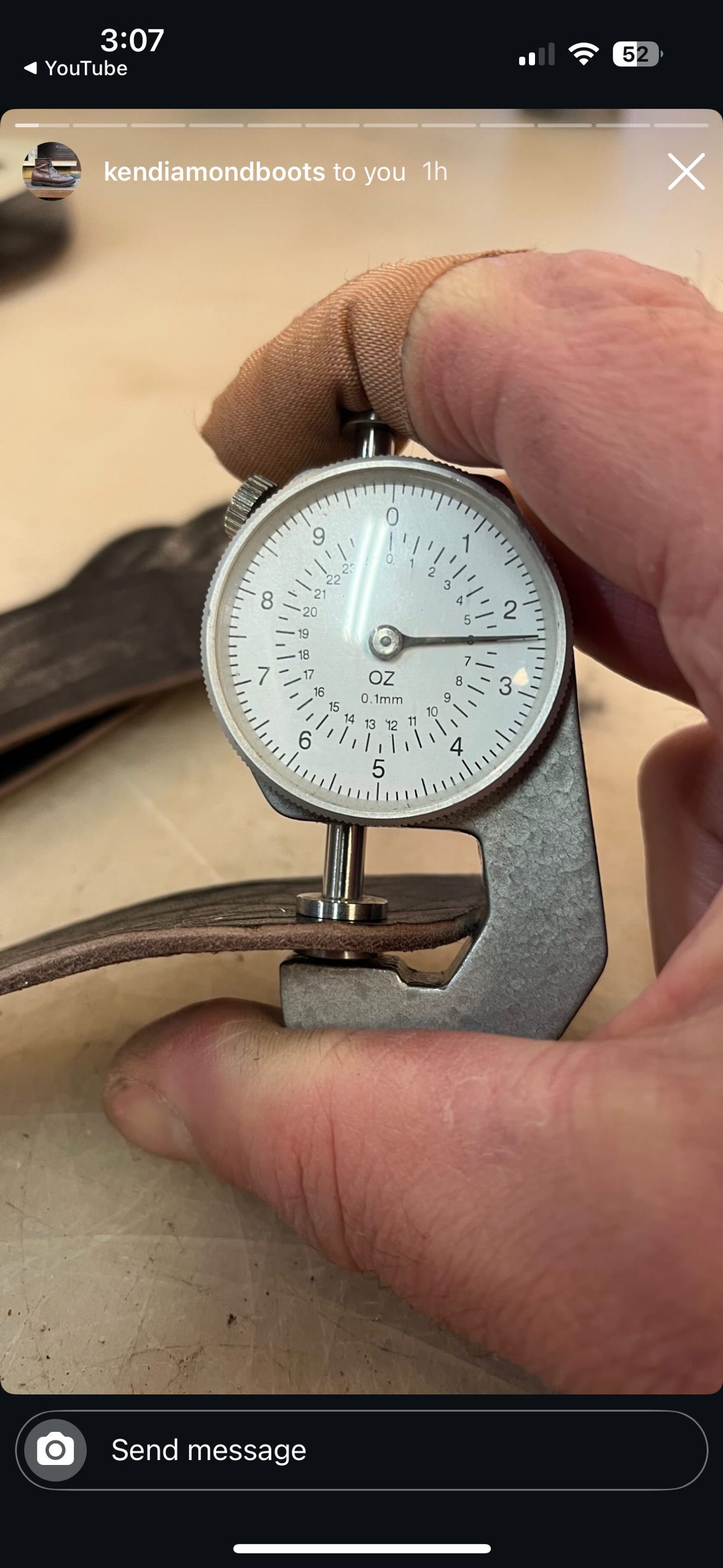 Photo by RawCordedSoul on January 29, 2025 of the Ken Diamond 1/2 Cut in Horween Dark Brown Aspen Double Horsefront.