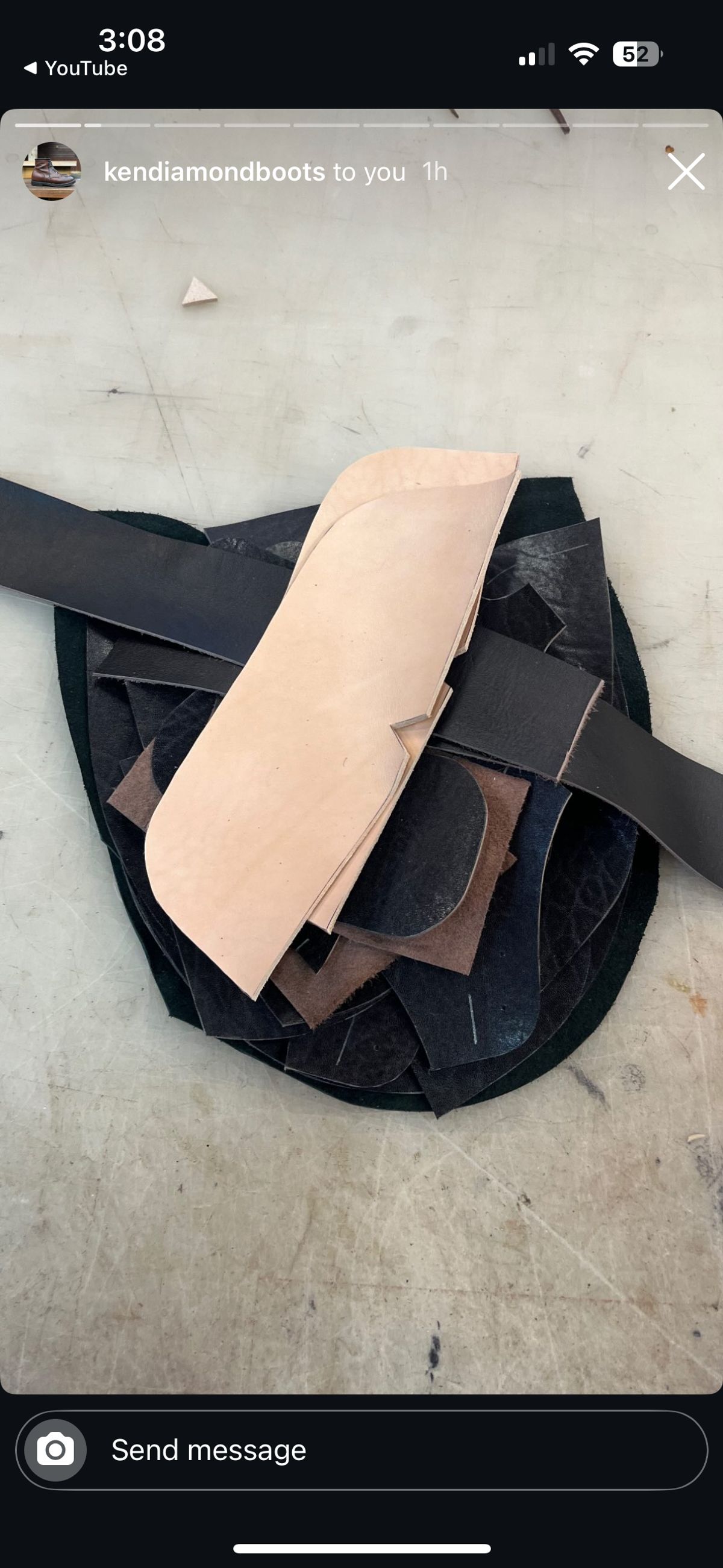 Photo by RawCordedSoul on January 29, 2025 of the Ken Diamond 1/2 Cut in Horween Dark Brown Aspen Double Horsefront.