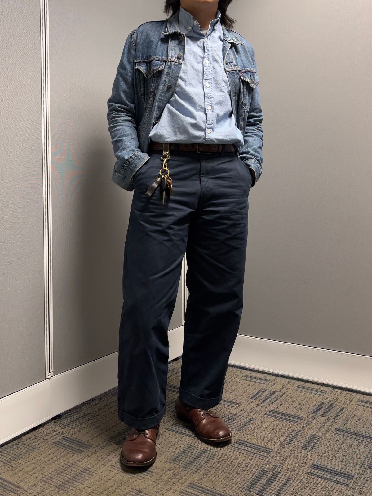 Photo by Asian on June 2, 2026 of the NF Bootmaker Milton Shoe in La Perla Azzurra Dark Brown Missouri.