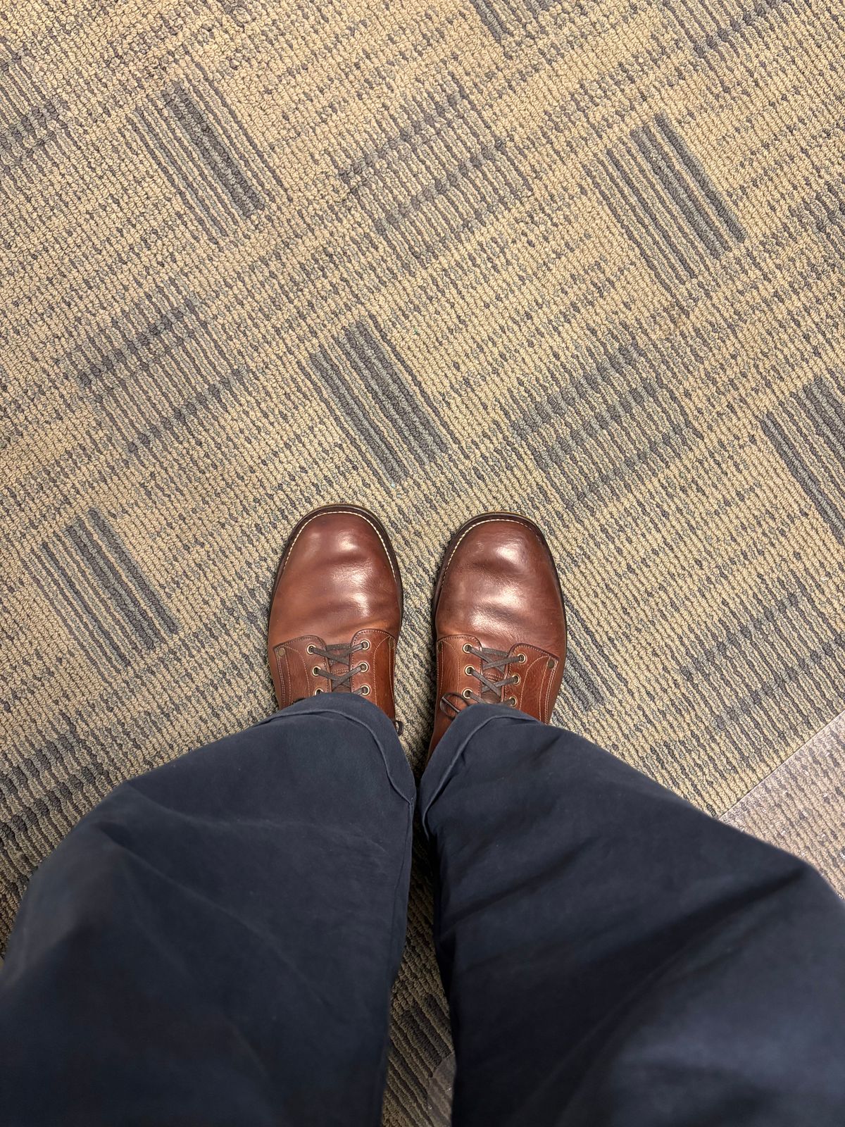 Photo by Asian on June 23, 2026 of the NF Bootmaker Milton Shoe in La Perla Azzurra Dark Brown Missouri.