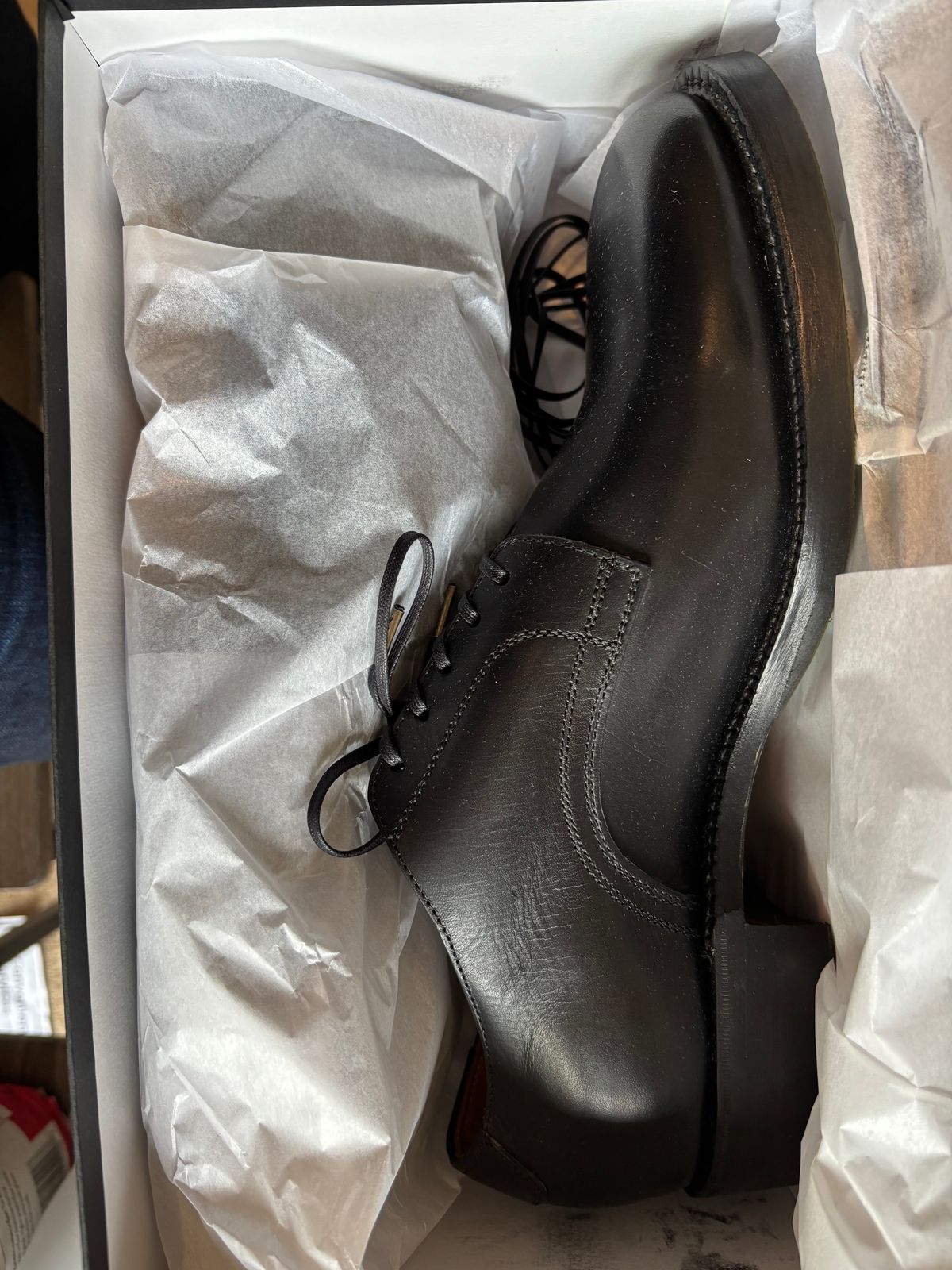 Photo by RawCordedSoul on April 25, 2025 of the WELD Shoemaker Service Shoe in Guidi Black Calf.