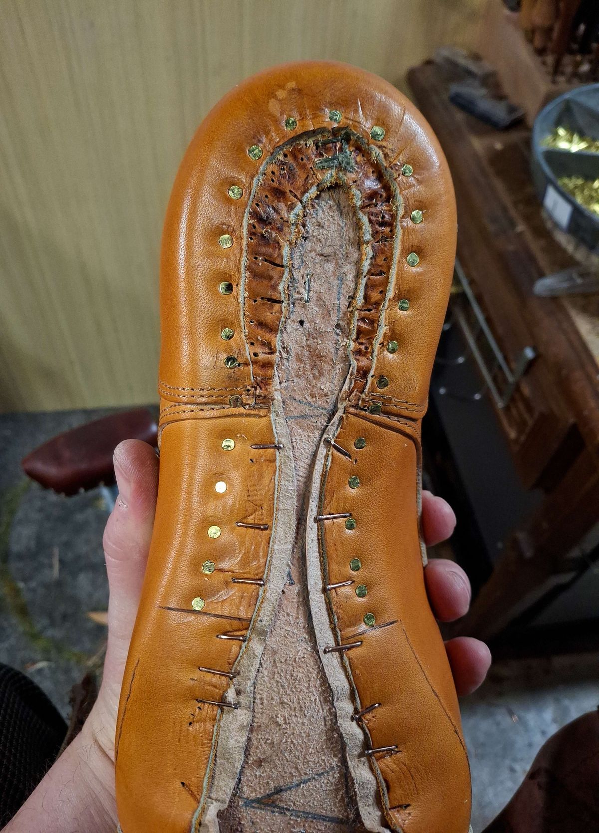Photo by RawCordedSoul on June 18, 2025 of the New River Boot Quade in Horween X Baseball Glove, Tan.