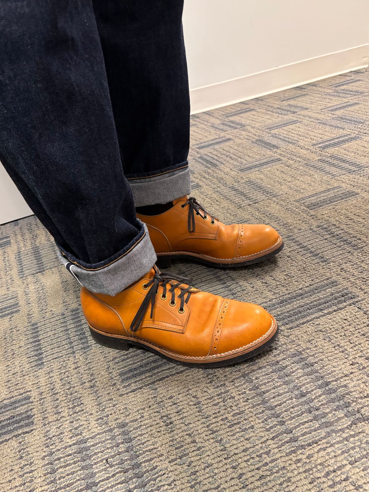 Photo by Asian on May 26, 2026 of the New River Boot Quade in Horween X Baseball Glove, Tan.