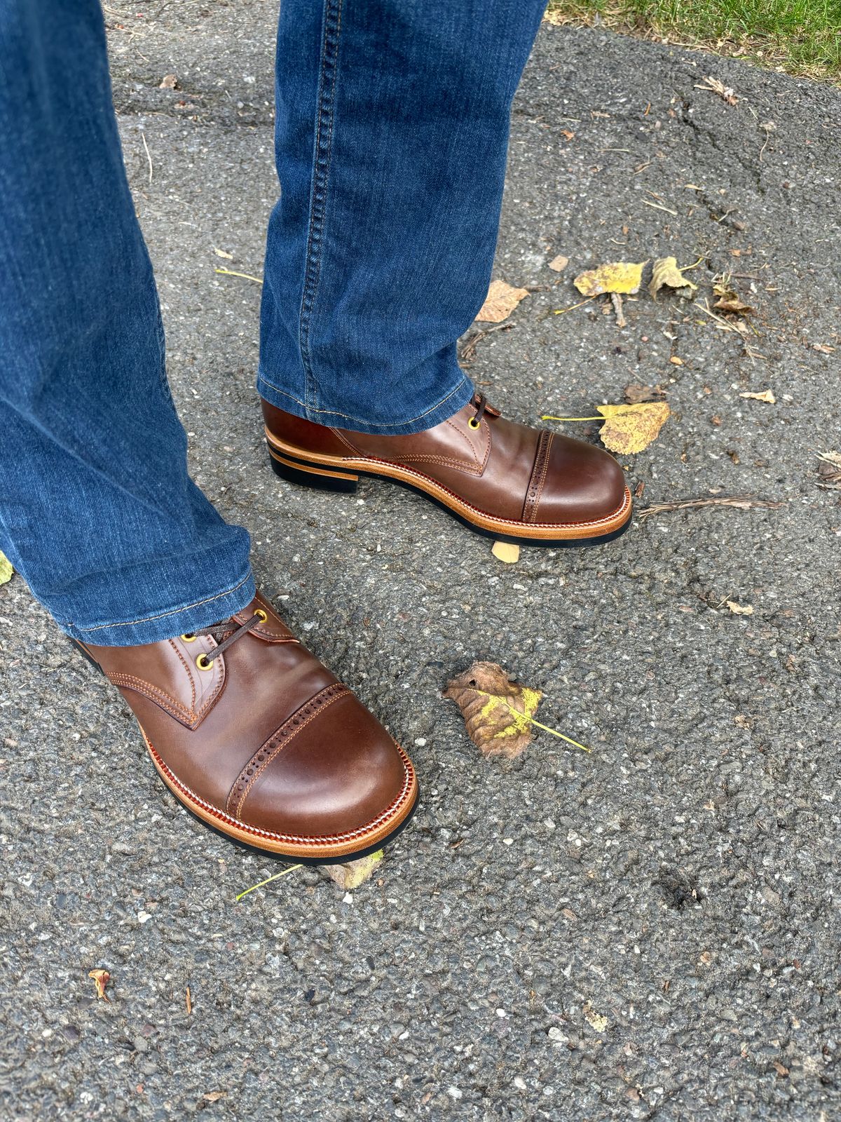 Photo by BootsAndBooks on August 30, 2024 of the Iron Boots 5515 in Maryam Brown Shell Cordovan.