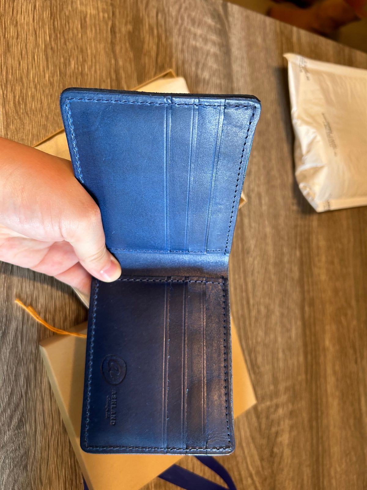 Photo by RawCordedSoul on July 31, 2024 of the Ashland Leather Johnny The Fox in Horween Royal Blue Cypress.