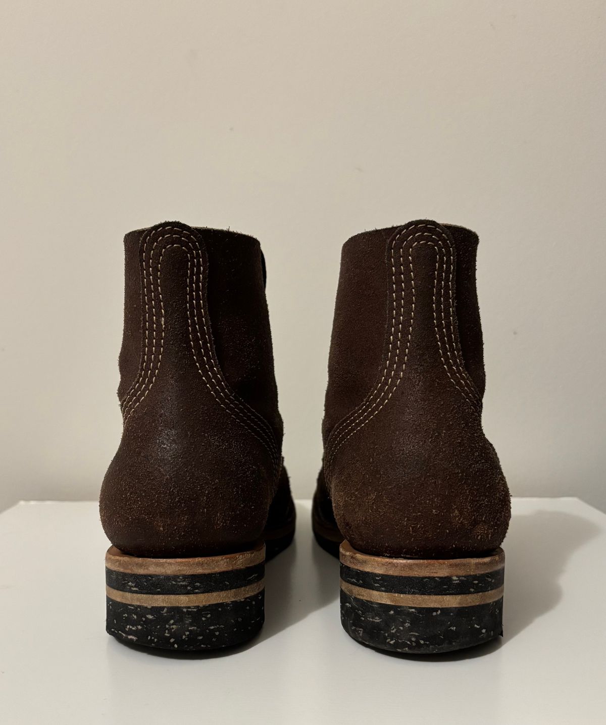 Photo by RawCordedSoul on January 1, 2025 of the Oldspeed Boondockers in Wickett & Craid Brown English Bridle Reverse.