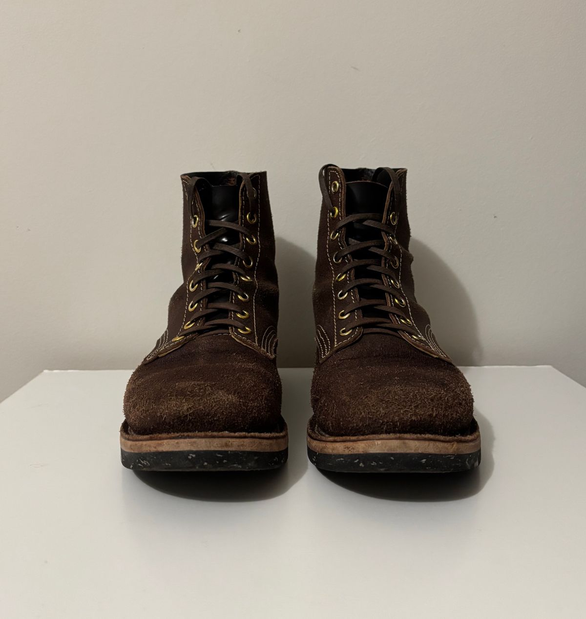 Photo by RawCordedSoul on January 1, 2025 of the Oldspeed Boondockers in Wickett & Craid Brown English Bridle Reverse.