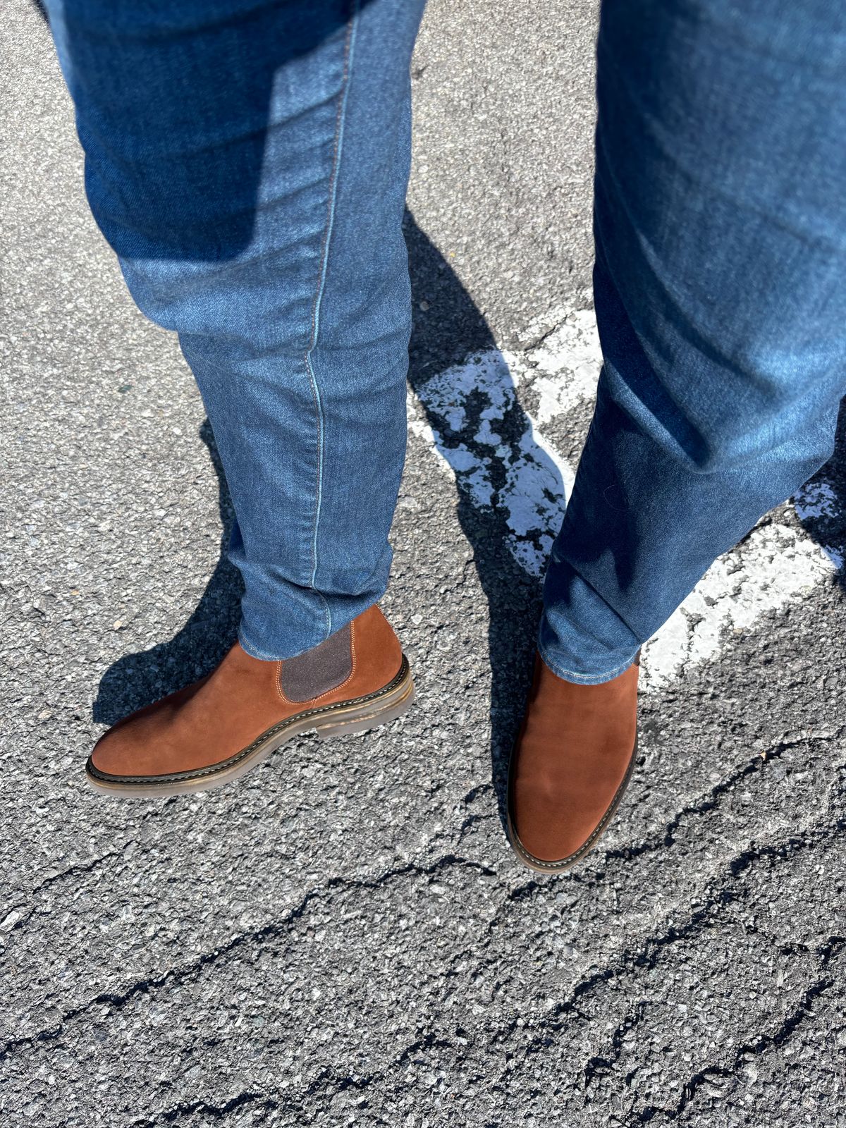 Photo by Asian on September 14, 2024 of the Rider Boot Co. Fritz in C.F. Stead Polo Brown Repello Calf Suede.