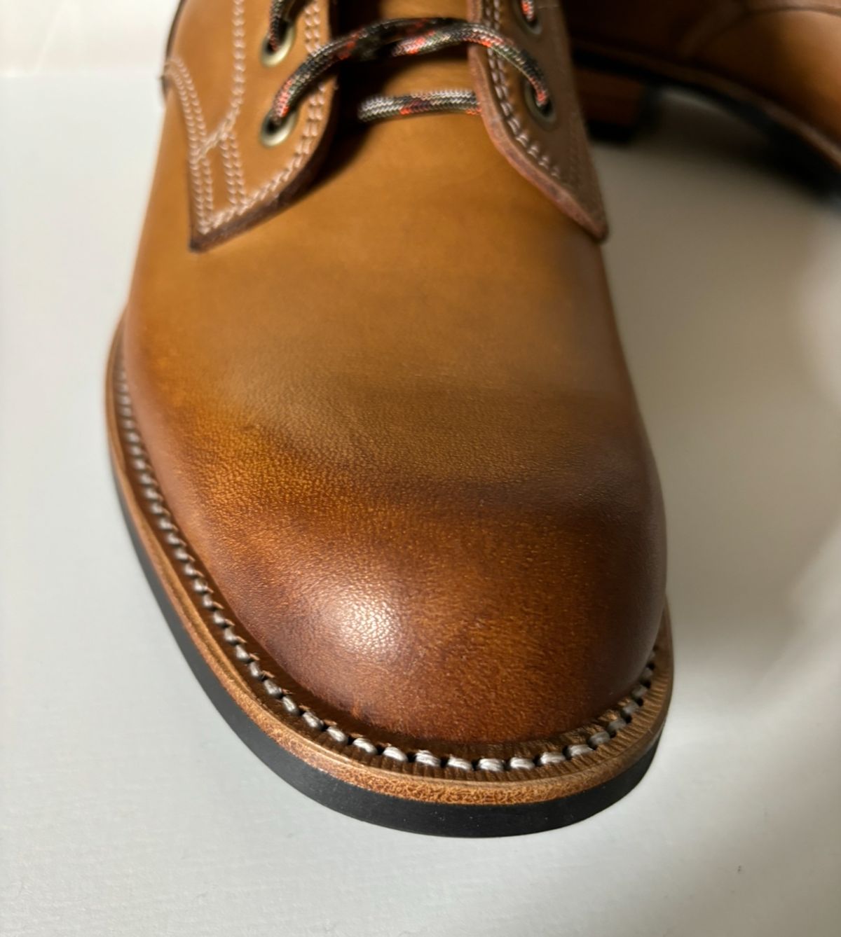 Photo by Asian on August 22, 2024 of the Wootten Gordon in Tannery Geelong, Vic. Saddle Tan Bovine.