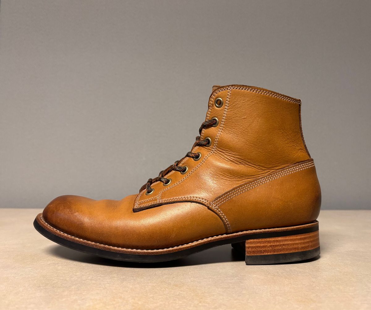 Photo by Asian on May 7, 2026 of the Wootten Gordon in Tannery Geelong, Vic. Saddle Tan Bovine.
