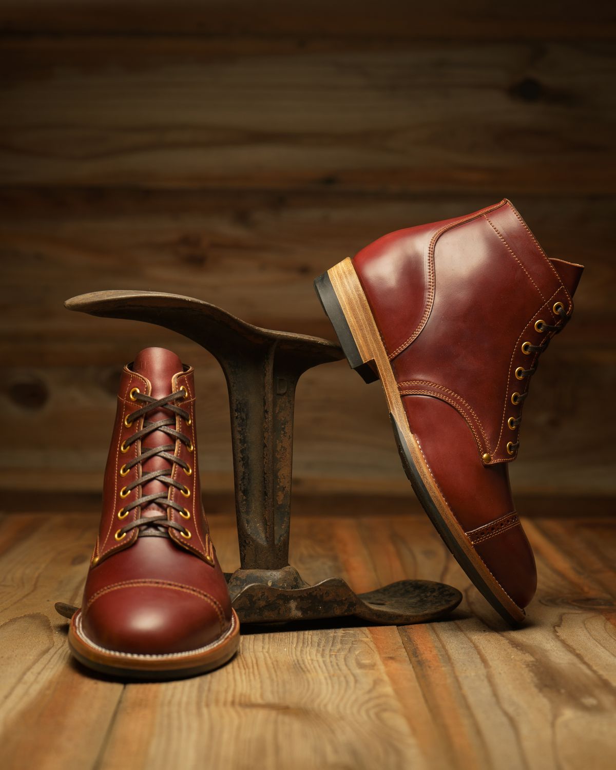 Photo by RawCordedSoul on December 9, 2024 of the Iron Boots Devil Dog in Maryam Ruggine Shell Cordovan.