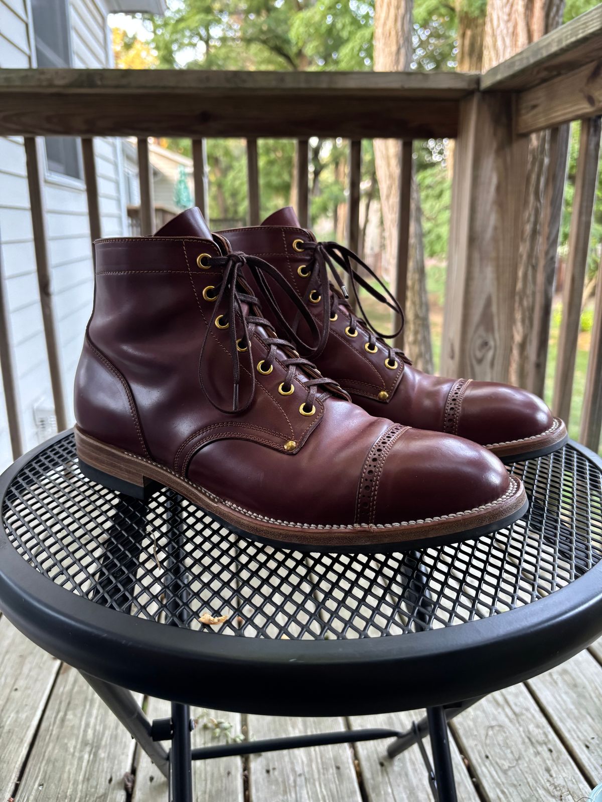 Photo by RawCordedSoul on August 11, 2025 of the Iron Boots Devil Dog in Maryam Ruggine Shell Cordovan.