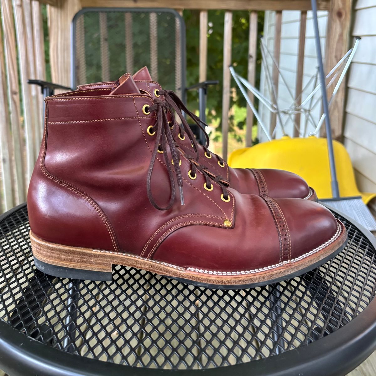 Photo by RawCordedSoul on August 11, 2025 of the Iron Boots Devil Dog in Maryam Ruggine Shell Cordovan.