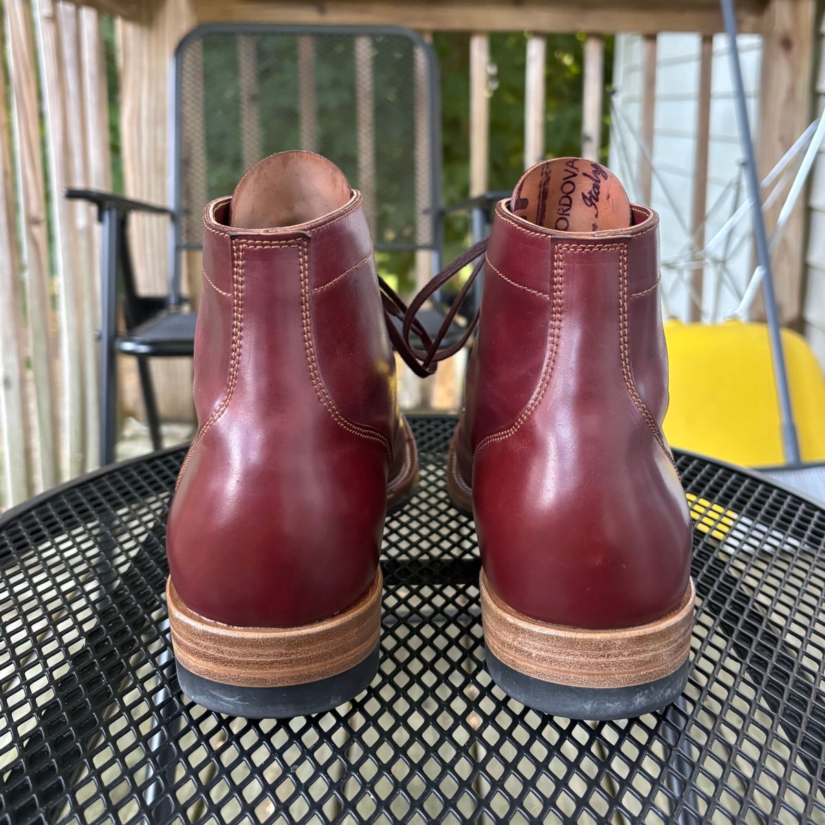 Photo by RawCordedSoul on August 11, 2025 of the Iron Boots Devil Dog in Maryam Ruggine Shell Cordovan.