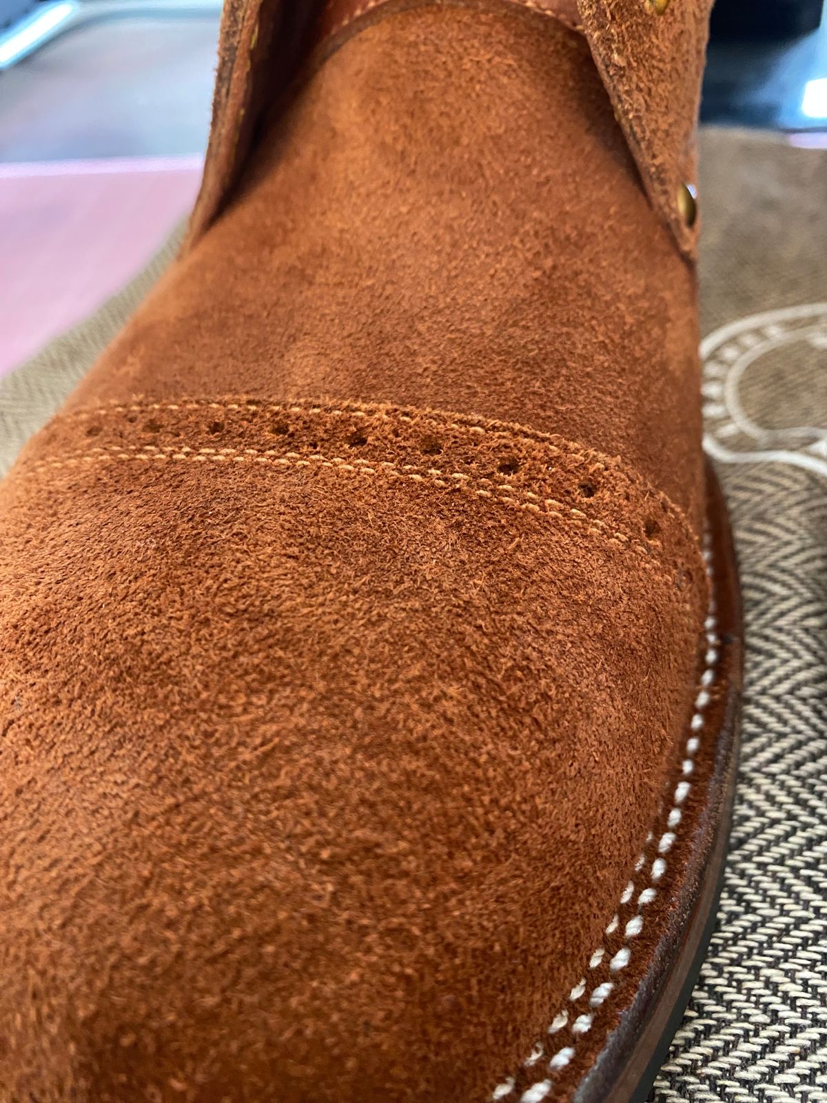 Photo by RawCordedSoul on February 17, 2024 of the Iron Boots The Chosen One in Sb Foot Roughout.