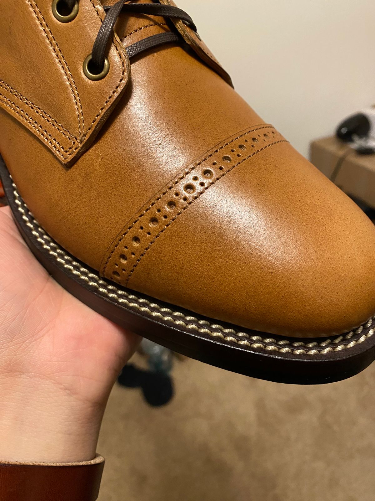 Photo by RawCordedSoul on February 1, 2024 of the Caswell Boot Company Garrett in Gallun Big Sky Calf.