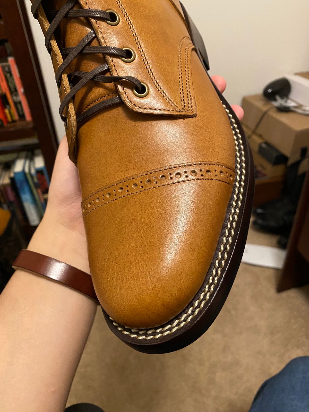 Photo by RawCordedSoul on February 1, 2024 of the Caswell Boot Company Garrett in Gallun Big Sky Calf.