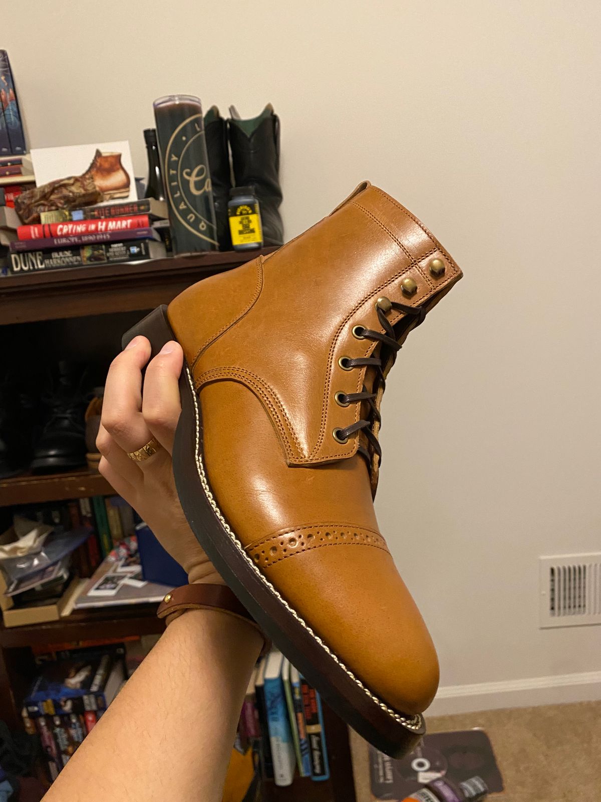 Photo by RawCordedSoul on February 1, 2024 of the Caswell Boot Company Garrett in Gallun Big Sky Calf.