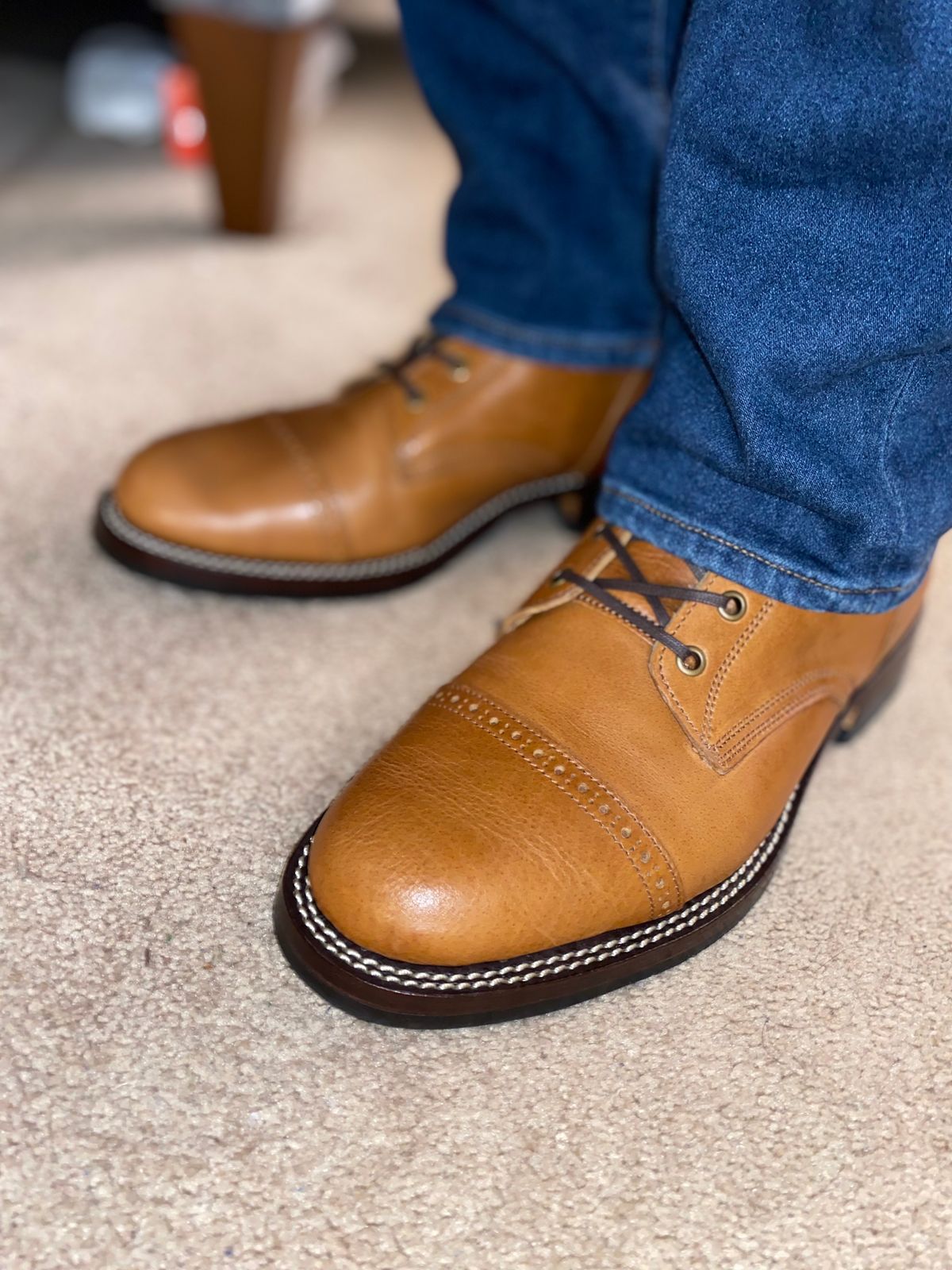 Photo by RawCordedSoul on February 9, 2024 of the Caswell Boot Company Garrett in Gallun Big Sky Calf.