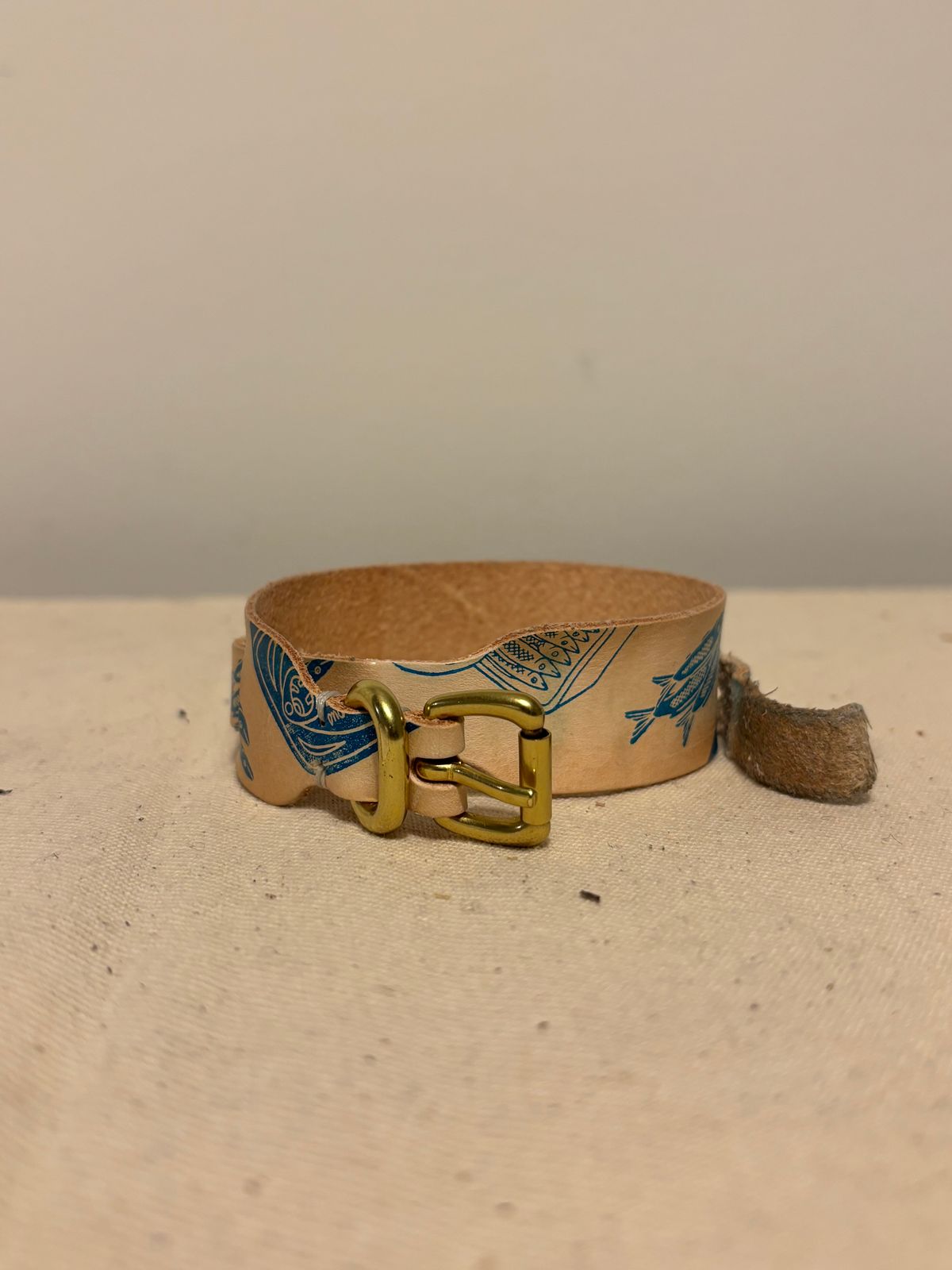 Photo by Asian on November 1, 2025 of the Harker Leatherworks Wrist Cuff in Unknown Natural Veg Tan.