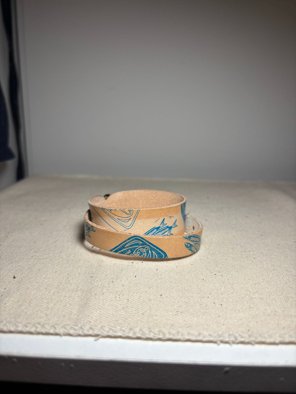 Photo by Asian on December 5, 2025 of the Harker Leatherworks Wrist Cuff in Unknown Natural Veg Tan.