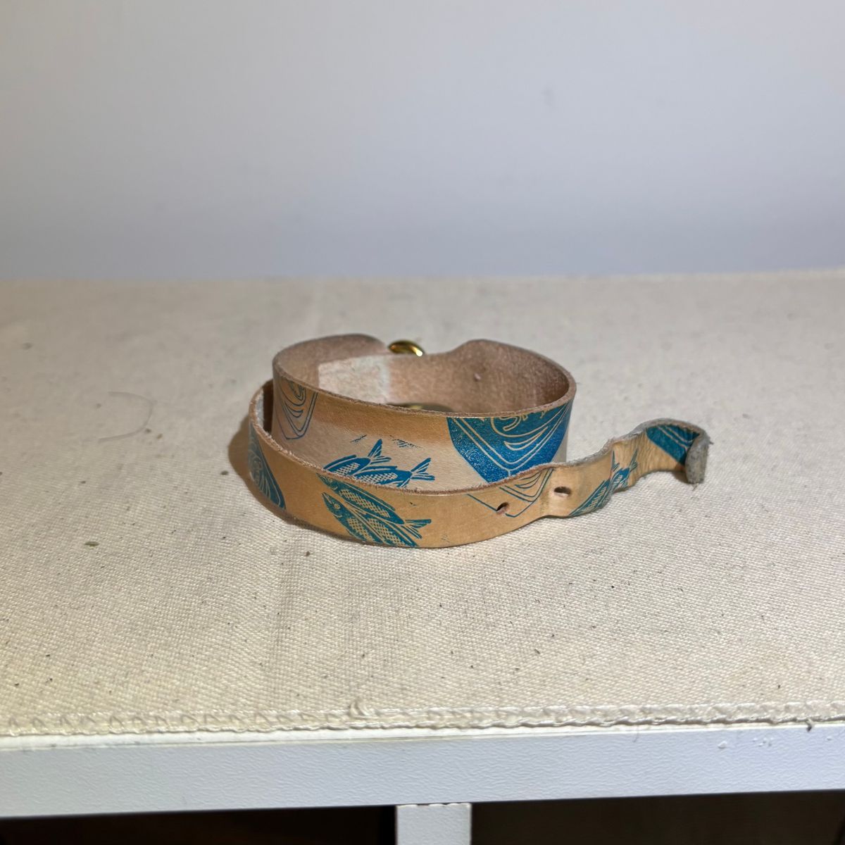 Photo by Asian on January 5, 2026 of the Harker Leatherworks Wrist Cuff in Unknown Natural Veg Tan.