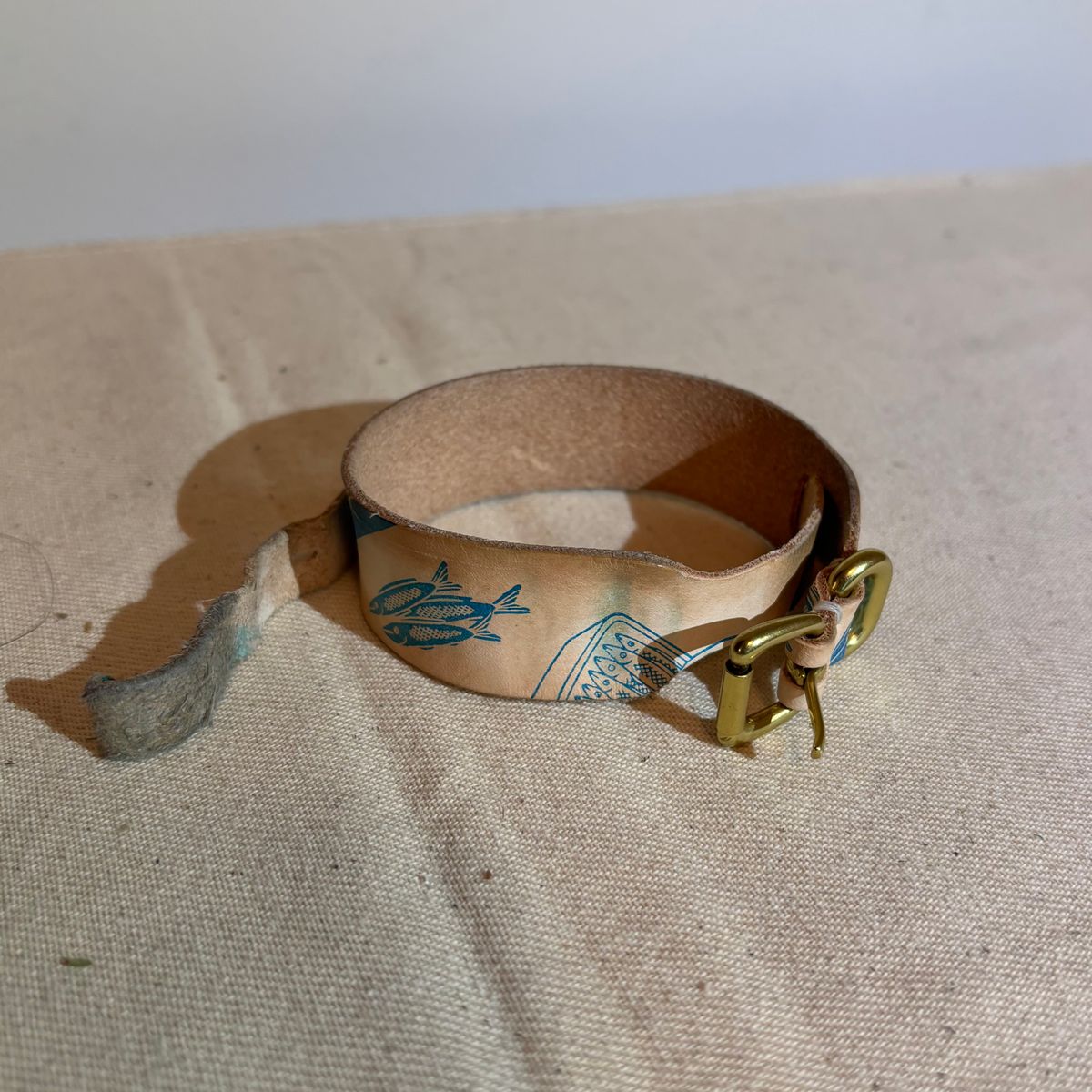 Photo by Asian on January 5, 2026 of the Harker Leatherworks Wrist Cuff in Unknown Natural Veg Tan.