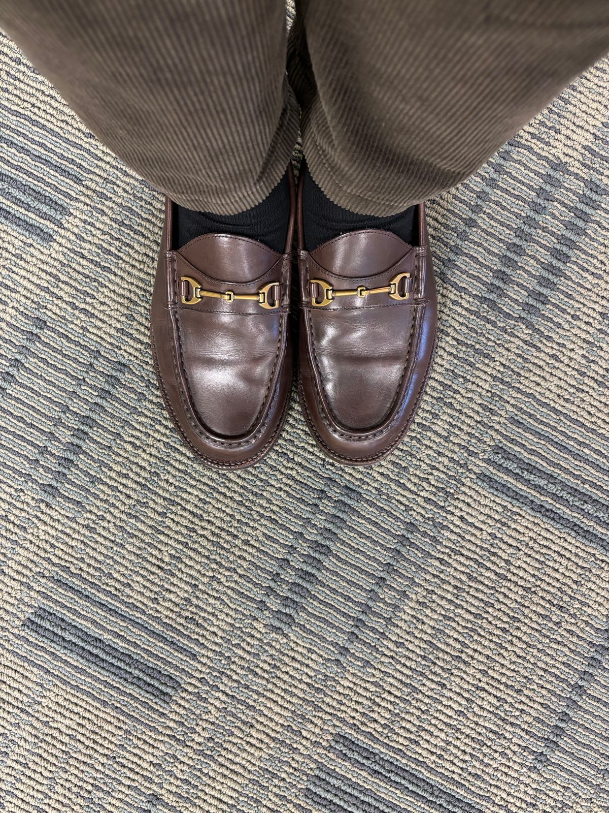 Photo by RawCordedSoul on March 17, 2025 of the Grant Stone Horsebit Loafer in Tobacco Calf.