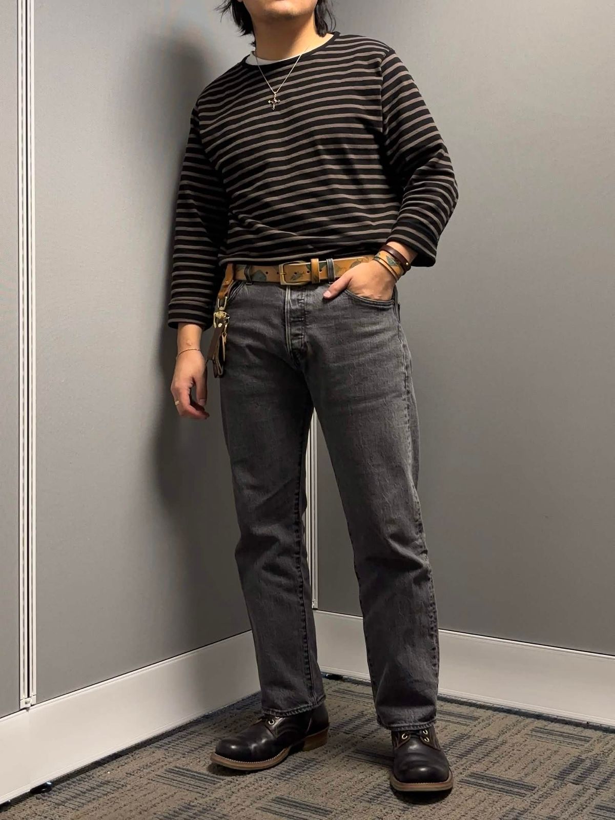 Photo by Asian on March 13, 2026 of the Sobreiro Boots Chaparro in Fonta Vehla Scott Amber Overdyed Black.